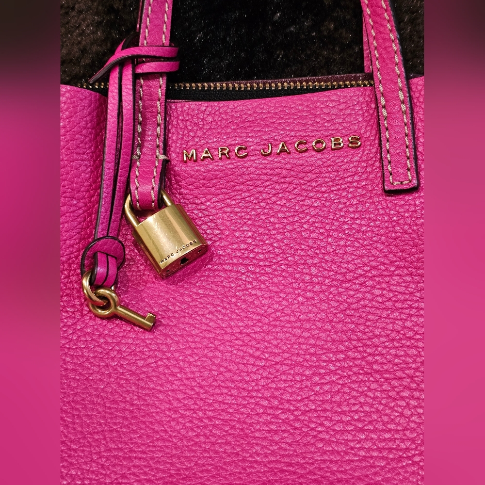 MARC JACOBS Pink Leather Mini Grind Tote with a Dustbag - Picture 7 of 16